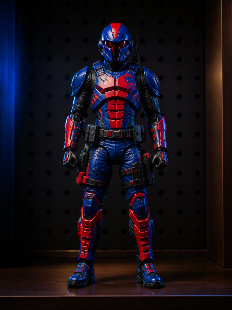 Crimson Guard action figure on a display shelf