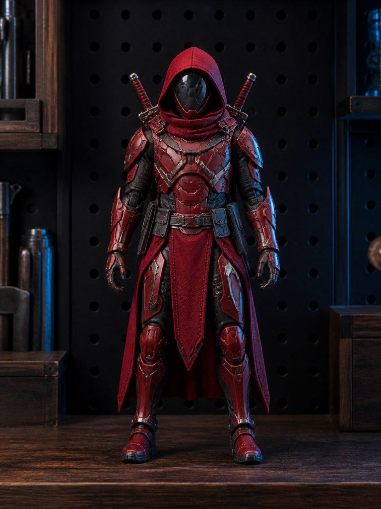 Scarlet Blade action figure on a display shelf